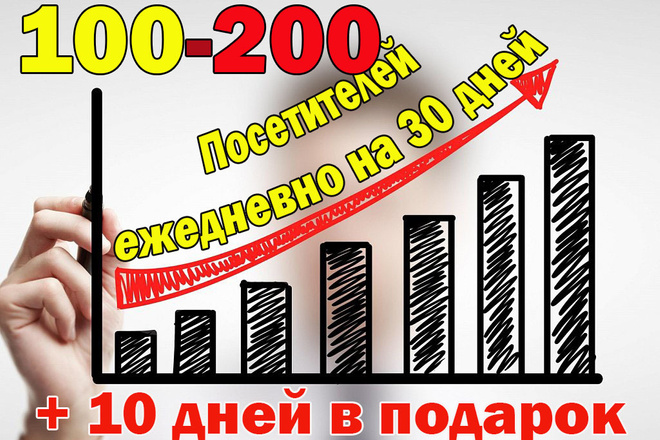 От 100 до 200 качественных посещений в день в течение 30 дней +подарок