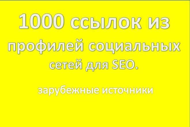 1000 ссылок из профилей социальных сетей для SEO. Зарубежные источники