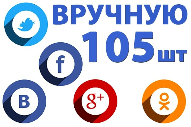 105 ссылок на ваш сайт из ВК FB TW ОК. Только живыми людьми и вручную