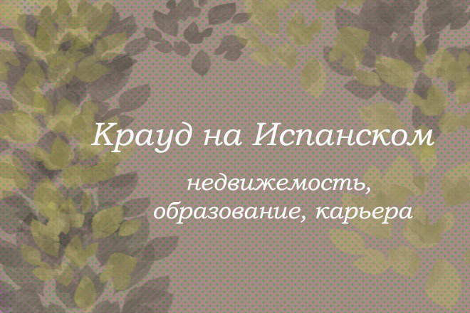Крауд на Испанском под недвижимость,образование, карьера