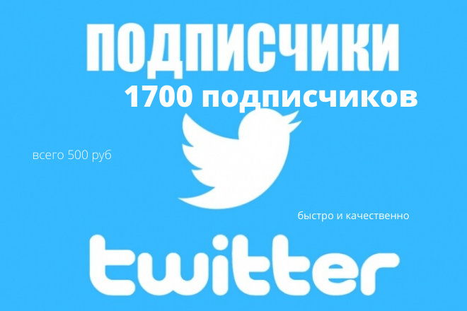 1700 подписчиков в ваш аккаунт Twitter