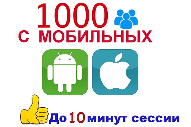 1000 посетителей с мобильных устройств с задержкой до 10 минут