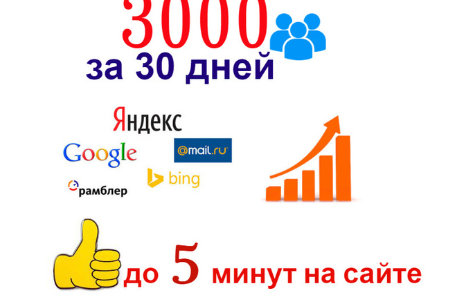 100 качественных посещений в сутки целый месяц до 5 минут