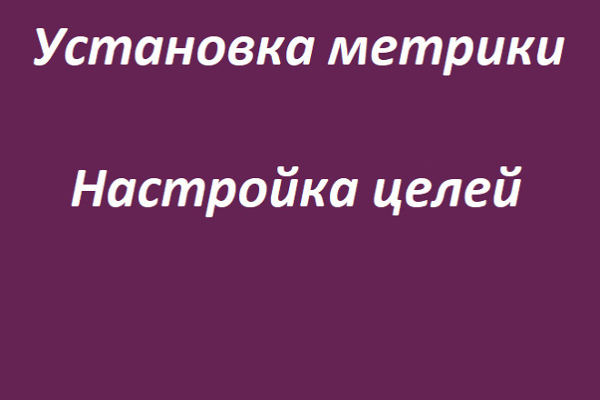 Установка метрики, настройка целей