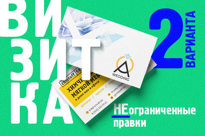 Разработка дизайна визитки. Одно- и двусторонняя