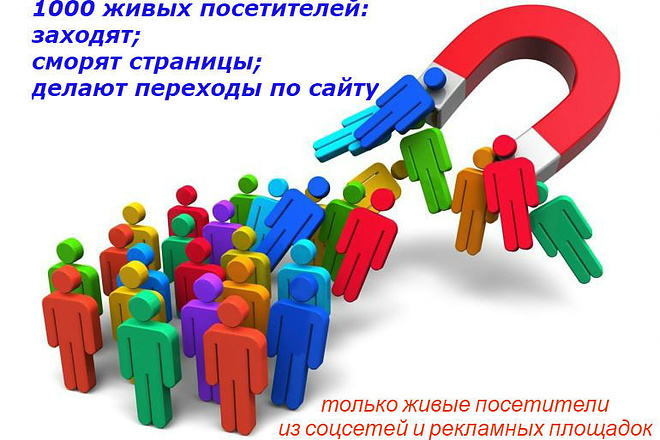 1000 живых посетителей на Ваш сайт в течение 1-2 х недель
