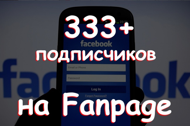 333 подписчика+лайки на Fanpage в Facebook
