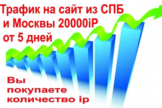 Трафик на сайт из СПБ -20000iP от 5 дней, вы покупаете количество iP