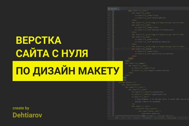 Верстка сайта по дизайн макету