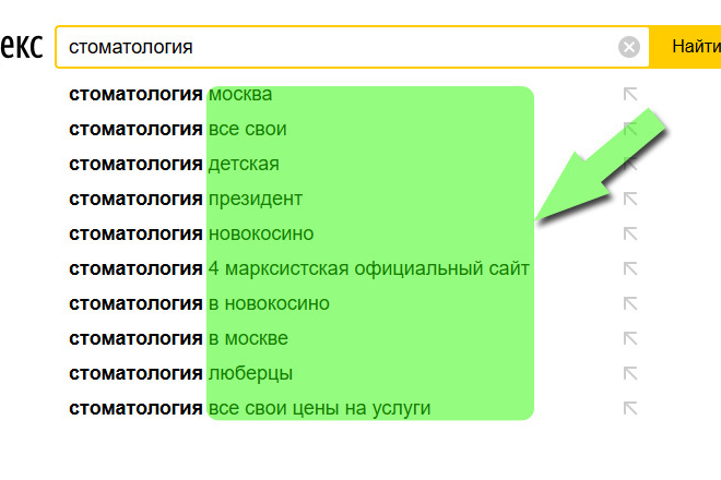 Продвижение поисковой подсказки в Яндексе