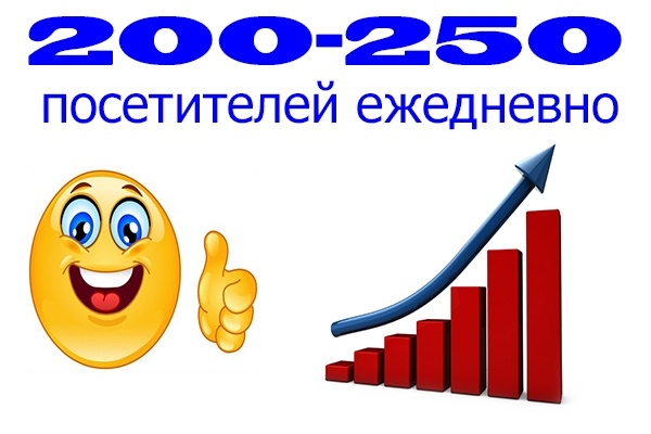 200-250 посетителей с ПС ежедневно в течение месяца + Бонус