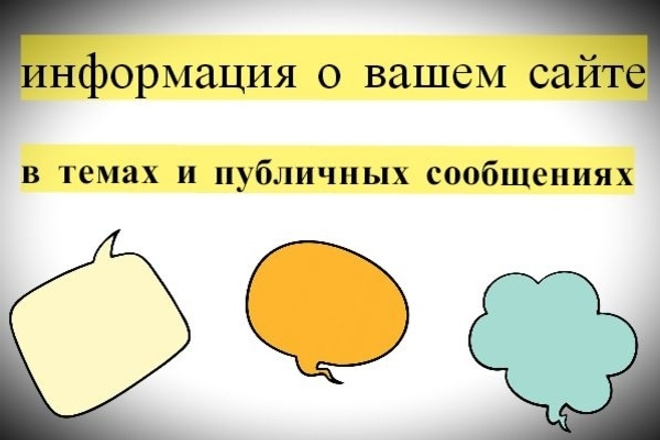 Информация о вашем сайте в темах, публичных сообщениях, блогах