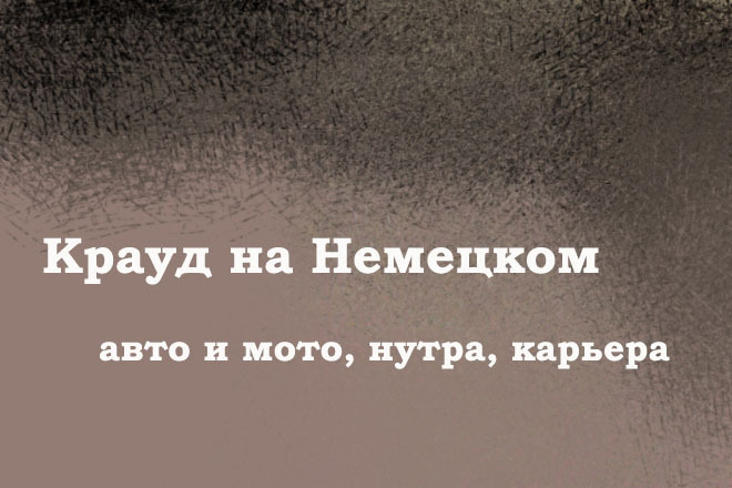 Крауд на Немецком под авто, нутра и карьера