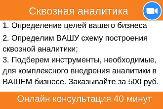Сквозная аналитика - онлайн консультация 40 минут в zoom. us