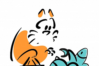 Нарисую векторного кота в мультяшном стиле