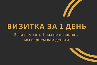 Визитка за 1 день. Вам точно позвонят
