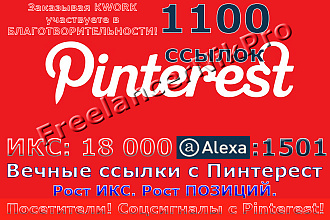 50 вечных ссылок с Pinterest ИКС 18000, Alexa 1501.100% руками