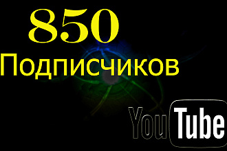 850 подписчиков на канал You Tube