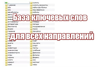 База ключевых слов для всех направлений