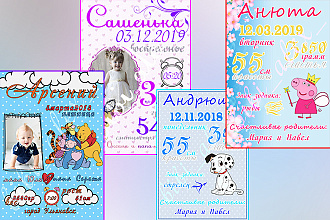 Дизайн детской метрики