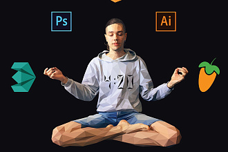 Портрет в стиле lowpoly