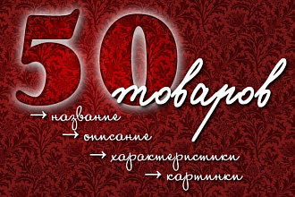 Наполню 50 товарами интернет-магазин