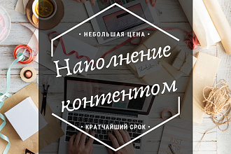 Наполню контентом сайт в самые кратчайшие сроки