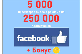 5 000 просмотров тематического видео в Фейсбук + Бонус