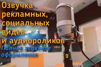 Озвучка рекламных, социальных видео и аудиороликов. Полное оформление