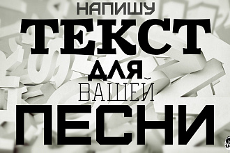 ТЕКСТ для вашей ПЕСНИ