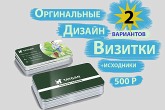 Разработаю дизайн оригинальной визитки, 2 варианта +исходники