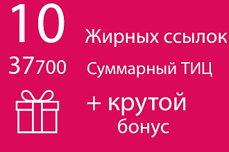 Размещение 10 &amp;quot;Жирных&amp;quot; трастовых ссылок на ваш сайт