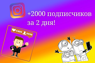 Подписки в инстаграм. 2000 активных пользователей