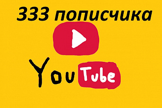 333 подписчика на канал YouTube
