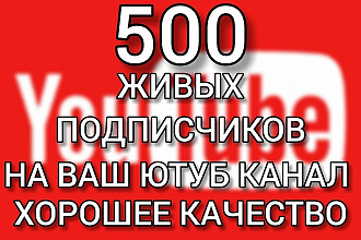 500 живых подписчиков Ютуб. Безопасность 100%