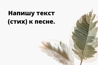 Напишу текст к песне