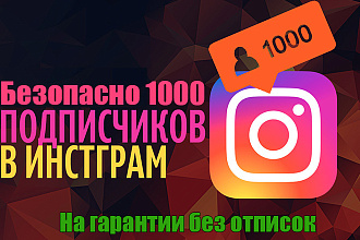 Продвижение Instagram. 1000 качественных подписчиков. 100% Безопасно