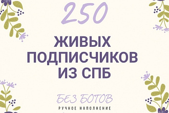 250 живых подписчиков в вашу группу из Санкт-Петербурга