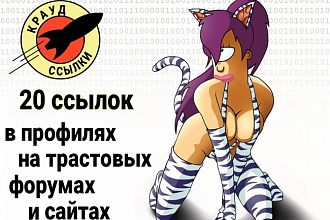 Проставлю 20 ссылок на сайт в профиле на трастовых форумах