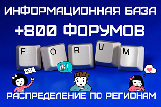 База форумов России - с распределением по регионам