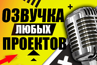 Озвучка видеоролика, проморолика или рекламы + Музыка + монтаж