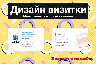 Сделаю дизайн Визитки. 2 варианта