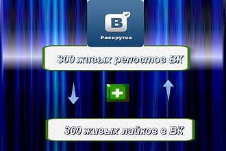 Ракскрутка вк 300 живых репостов 300 живых лайков