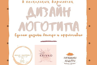 Сделаю дизайны логотипа, быстро и эффективно, с тремя вариантами