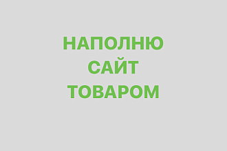 Наполнение сайта товаром