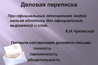 Деловая профессиональная переписка. Письмо, запрос, служебная записка