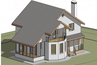 Создание 3D зданий в Revit. Рендер здания