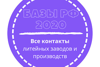 База литейных заводов и производств. 1272 шт. в базе