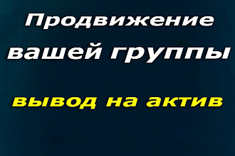 Продвижение группы в вк, вывод на актив