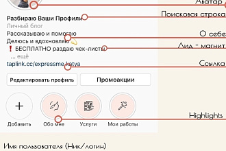 Сделаю разбор профиля Instagram